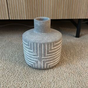Threshold Studio McGee Geometric Patterned Grey Vase